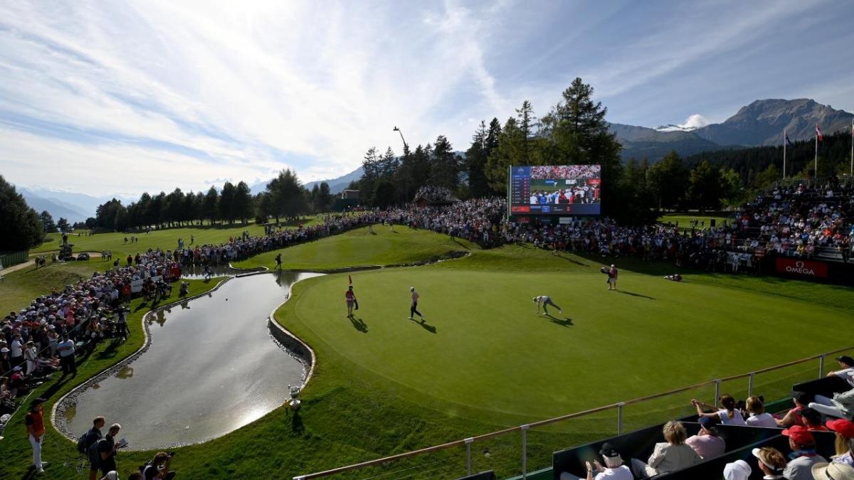 The 18th green at Crans